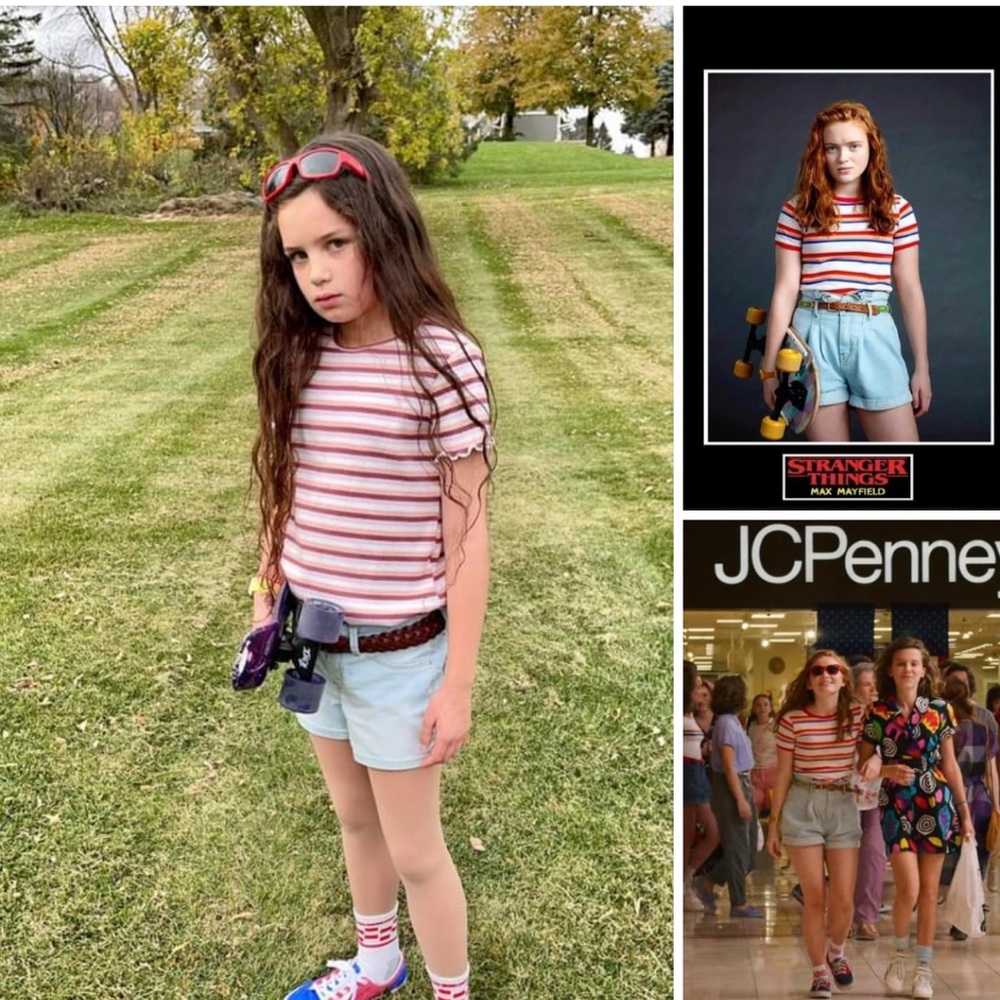 Striped Ribbed T-Shirt Max Stranger Things Vibes - Picture 3 of 3